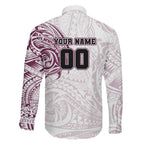 Personalized Manly Warringah Sea Eagles Family Matching Summer Maxi Dress and Hawaiian Shirt Polynesian Tribal Chest and Sleeve Tattoo