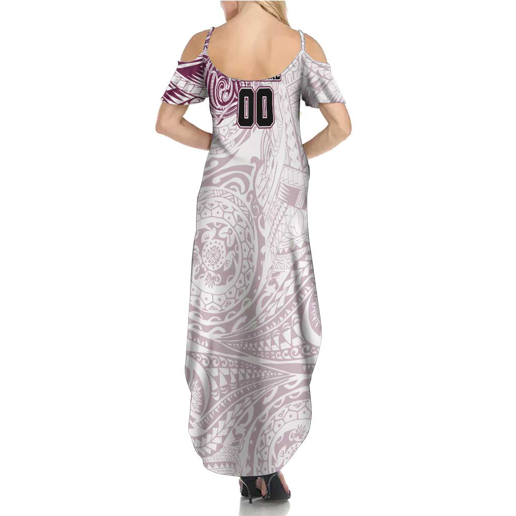 Personalized Manly Warringah Sea Eagles Family Matching Summer Maxi Dress and Hawaiian Shirt Polynesian Tribal Chest and Sleeve Tattoo