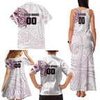 Personalized Manly Warringah Sea Eagles Family Matching Tank Maxi Dress and Hawaiian Shirt Polynesian Tribal Chest and Sleeve Tattoo