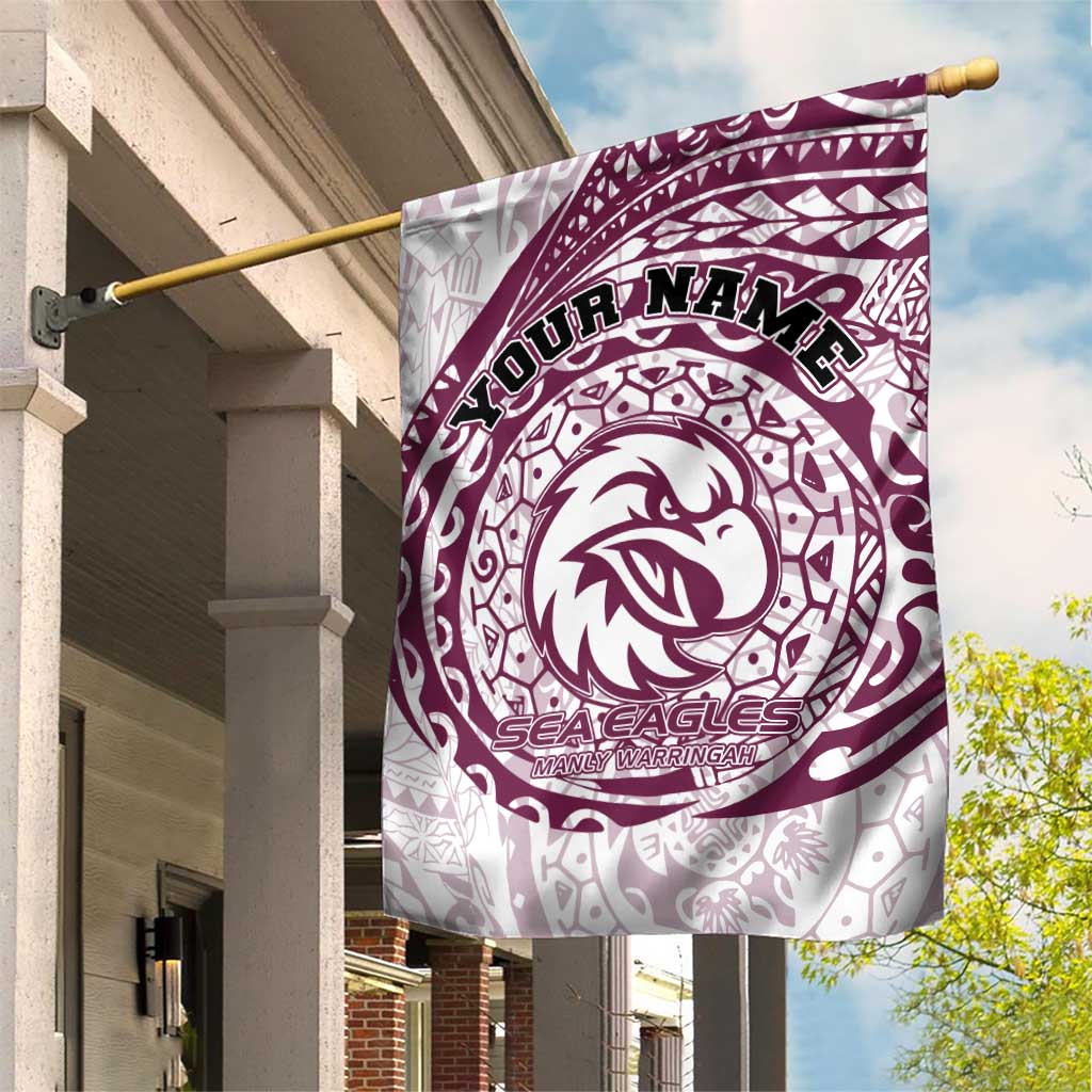 Personalized Manly Warringah Sea Eagles Garden Flag Polynesian Tribal Chest and Sleeve Tattoo