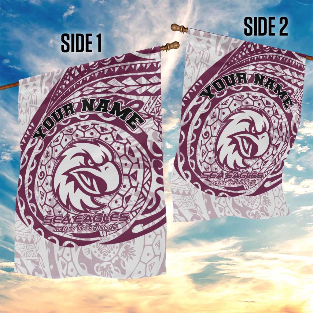 Personalized Manly Warringah Sea Eagles Garden Flag Polynesian Tribal Chest and Sleeve Tattoo