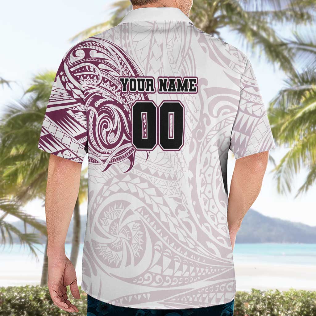 Personalized Manly Warringah Sea Eagles Hawaiian Shirt Polynesian Tribal Chest and Sleeve Tattoo