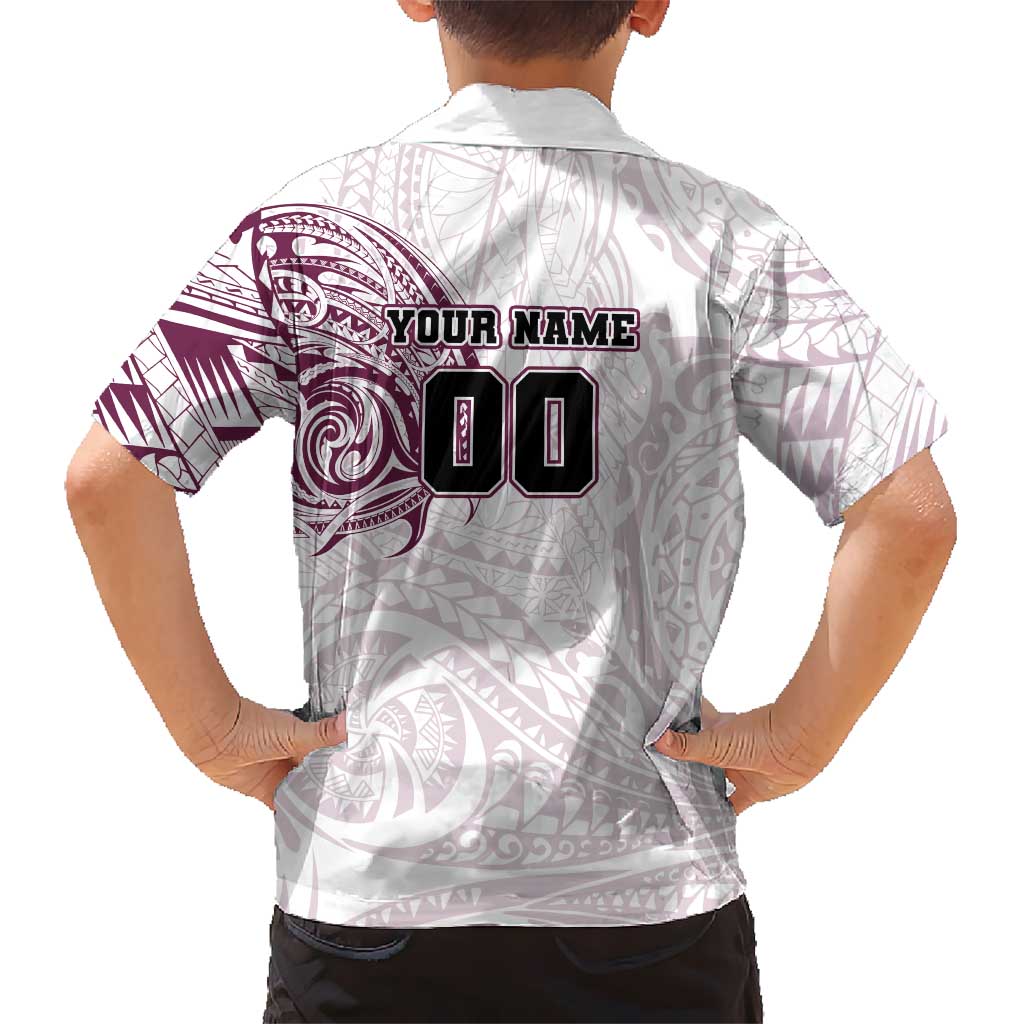 Personalized Manly Warringah Sea Eagles Hawaiian Shirt Polynesian Tribal Chest and Sleeve Tattoo