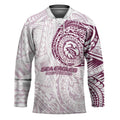 Personalized Manly Warringah Sea Eagles Hockey Jersey Polynesian Tribal Chest and Sleeve Tattoo