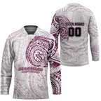 Personalized Manly Warringah Sea Eagles Hockey Jersey Polynesian Tribal Chest and Sleeve Tattoo