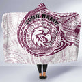 Personalized Manly Warringah Sea Eagles Hooded Blanket Polynesian Tribal Chest and Sleeve Tattoo