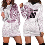 Personalized Manly Warringah Sea Eagles Hoodie Dress Polynesian Tribal Chest and Sleeve Tattoo