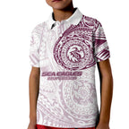 Personalized Manly Warringah Sea Eagles Kid Polo Shirt Polynesian Tribal Chest and Sleeve Tattoo