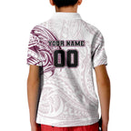 Personalized Manly Warringah Sea Eagles Kid Polo Shirt Polynesian Tribal Chest and Sleeve Tattoo