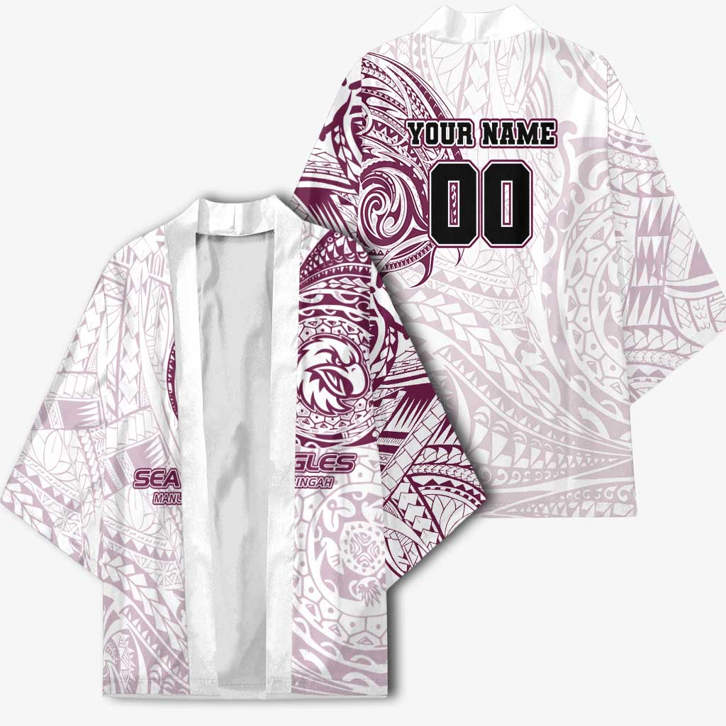 Personalized Manly Warringah Sea Eagles Kimono Polynesian Tribal Chest and Sleeve Tattoo