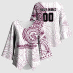 Personalized Manly Warringah Sea Eagles Kimono Sleeve Blouse Polynesian Tribal Chest and Sleeve Tattoo