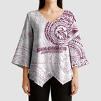 Personalized Manly Warringah Sea Eagles Kimono Sleeve Blouse Polynesian Tribal Chest and Sleeve Tattoo