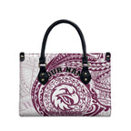 Personalized Manly Warringah Sea Eagles Leather Bag Polynesian Tribal Chest and Sleeve Tattoo