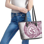 Personalized Manly Warringah Sea Eagles Leather Tote Bag Polynesian Tribal Chest and Sleeve Tattoo