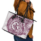 Personalized Manly Warringah Sea Eagles Leather Tote Bag Polynesian Tribal Chest and Sleeve Tattoo