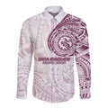 Personalized Manly Warringah Sea Eagles Long Sleeve Button Shirt Polynesian Tribal Chest and Sleeve Tattoo