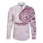 Personalized Manly Warringah Sea Eagles Long Sleeve Button Shirt Polynesian Tribal Chest and Sleeve Tattoo