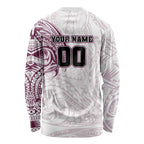 Personalized Manly Warringah Sea Eagles Long Sleeve Shirt Polynesian Tribal Chest and Sleeve Tattoo