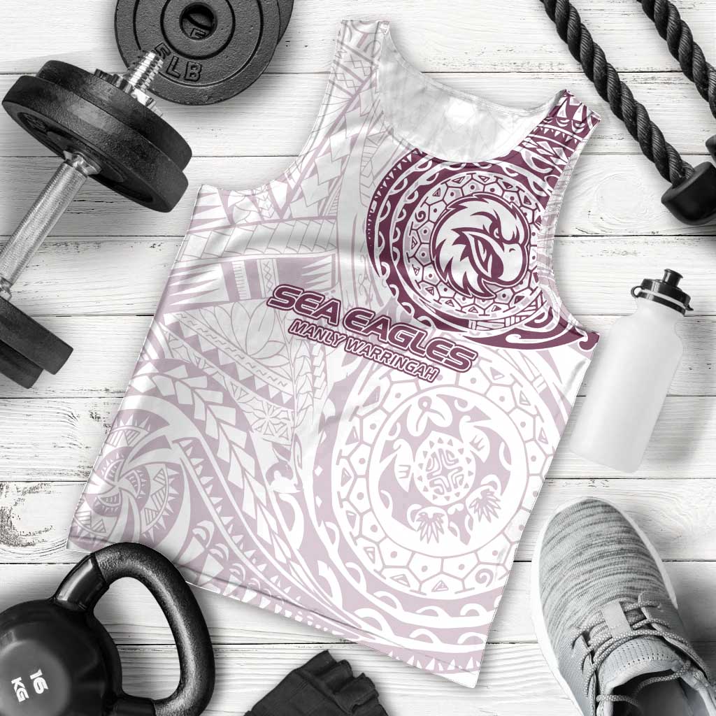 Personalized Manly Warringah Sea Eagles Men Tank Top Polynesian Tribal Chest and Sleeve Tattoo