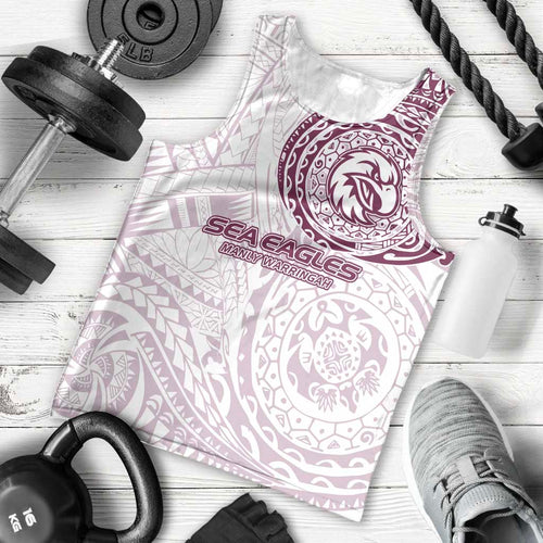 Personalized Manly Warringah Sea Eagles Men Tank Top Polynesian Tribal Chest and Sleeve Tattoo