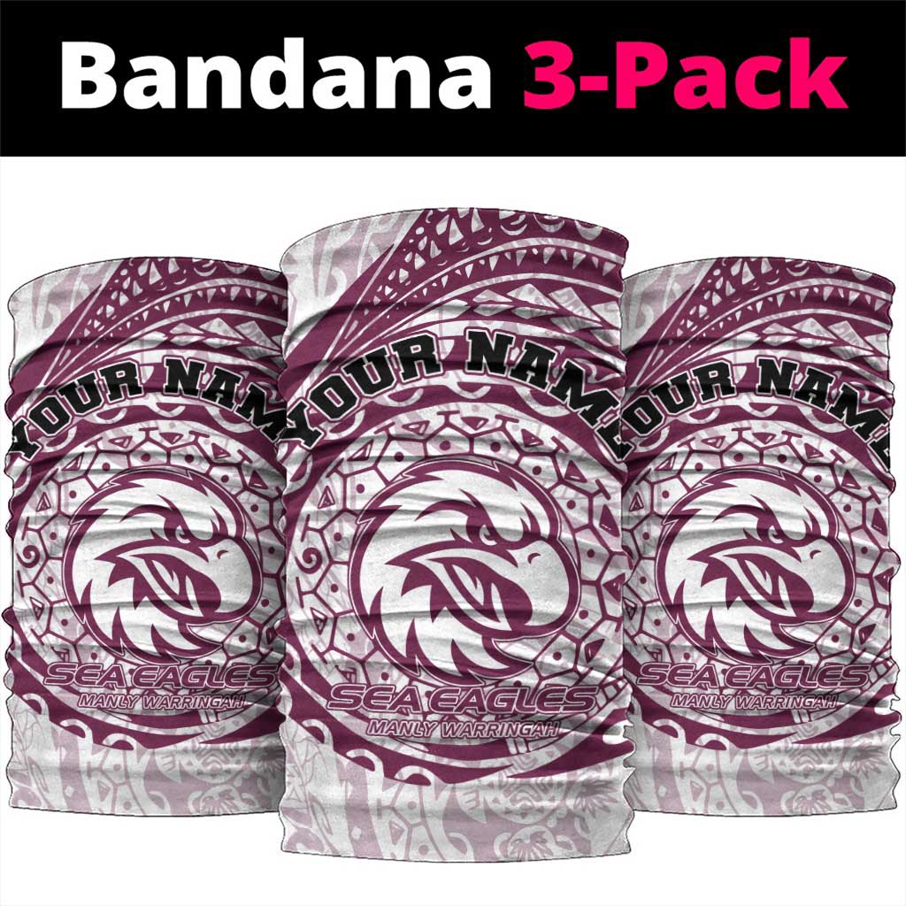 Personalized Manly Warringah Sea Eagles Neck Gaiter Polynesian Tribal Chest and Sleeve Tattoo