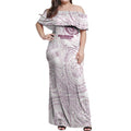 Personalized Manly Warringah Sea Eagles Off Shoulder Maxi Dress Polynesian Tribal Chest and Sleeve Tattoo