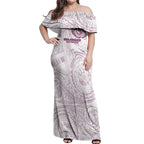 Personalized Manly Warringah Sea Eagles Off Shoulder Maxi Dress Polynesian Tribal Chest and Sleeve Tattoo