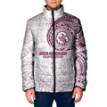 Personalized Manly Warringah Sea Eagles Padded Jacket Polynesian Tribal Chest and Sleeve Tattoo