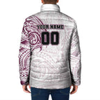 Personalized Manly Warringah Sea Eagles Padded Jacket Polynesian Tribal Chest and Sleeve Tattoo