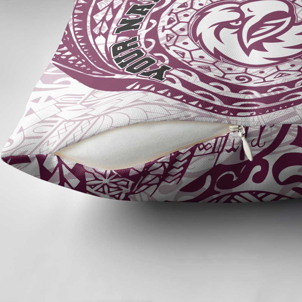 Personalized Manly Warringah Sea Eagles Pillow Cover Polynesian Tribal Chest and Sleeve Tattoo