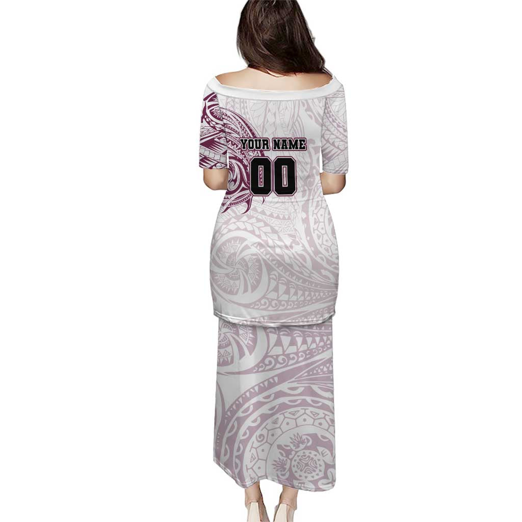Personalized Manly Warringah Sea Eagles Puletasi Polynesian Tribal Chest and Sleeve Tattoo