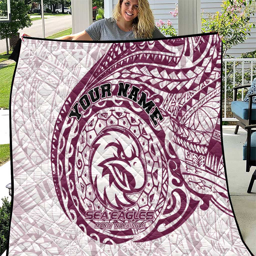 Personalized Manly Warringah Sea Eagles Quilt Polynesian Tribal Chest and Sleeve Tattoo