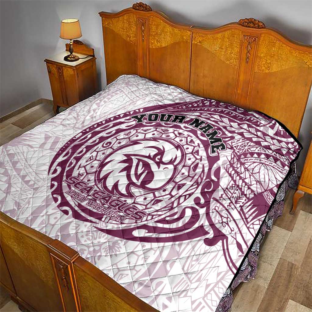 Personalized Manly Warringah Sea Eagles Quilt Polynesian Tribal Chest and Sleeve Tattoo