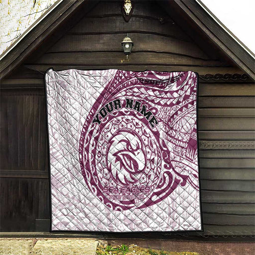 Personalized Manly Warringah Sea Eagles Quilt Polynesian Tribal Chest and Sleeve Tattoo