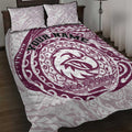 Personalized Manly Warringah Sea Eagles Quilt Bed Set Polynesian Tribal Chest and Sleeve Tattoo