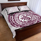 Personalized Manly Warringah Sea Eagles Quilt Bed Set Polynesian Tribal Chest and Sleeve Tattoo