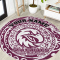 Personalized Manly Warringah Sea Eagles Round Carpet Polynesian Tribal Chest and Sleeve Tattoo