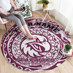 Personalized Manly Warringah Sea Eagles Round Carpet Polynesian Tribal Chest and Sleeve Tattoo