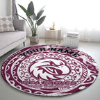 Personalized Manly Warringah Sea Eagles Round Carpet Polynesian Tribal Chest and Sleeve Tattoo