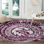 Personalized Manly Warringah Sea Eagles Round Carpet Polynesian Tribal Chest and Sleeve Tattoo