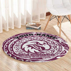 Personalized Manly Warringah Sea Eagles Round Carpet Polynesian Tribal Chest and Sleeve Tattoo