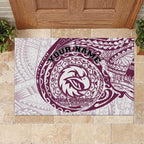 Personalized Manly Warringah Sea Eagles Rubber Doormat Polynesian Tribal Chest and Sleeve Tattoo