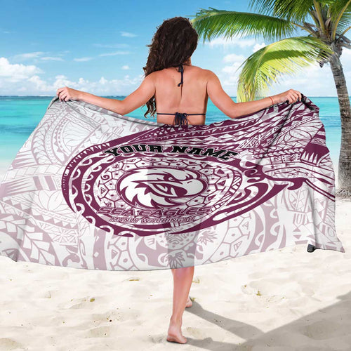 Personalized Manly Warringah Sea Eagles Sarong Polynesian Tribal Chest and Sleeve Tattoo