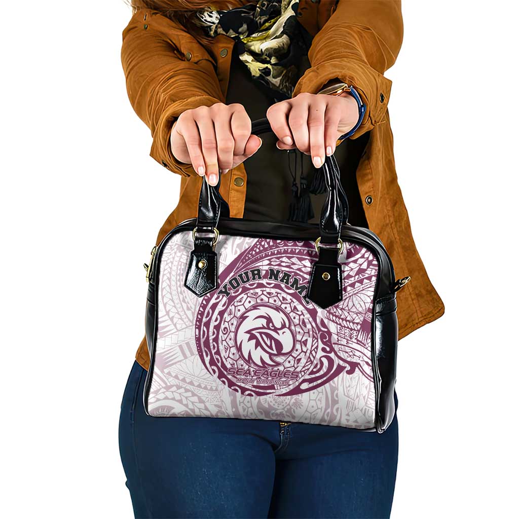 Personalized Manly Warringah Sea Eagles Shoulder Handbag Polynesian Tribal Chest and Sleeve Tattoo