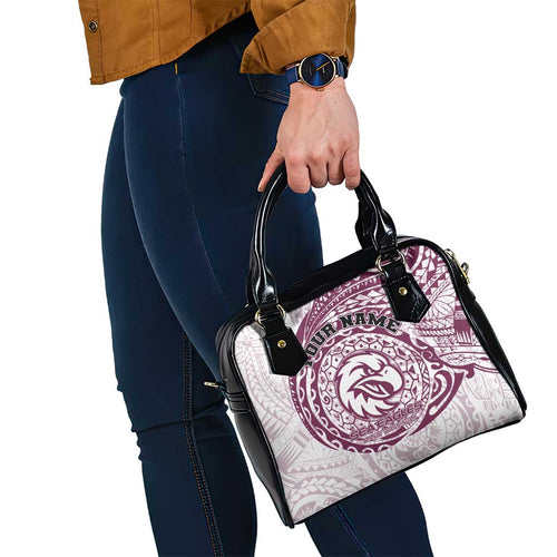 Personalized Manly Warringah Sea Eagles Shoulder Handbag Polynesian Tribal Chest and Sleeve Tattoo
