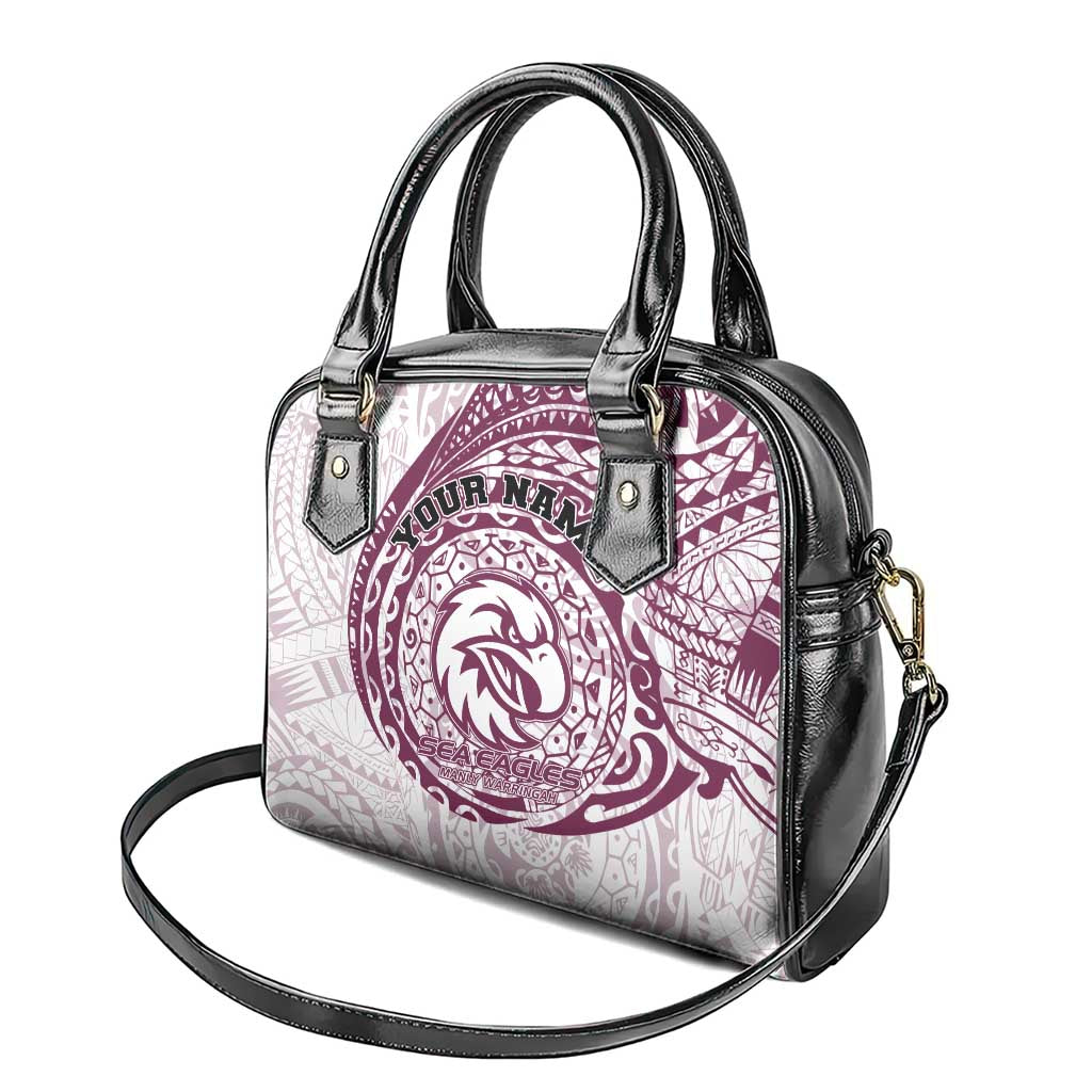Personalized Manly Warringah Sea Eagles Shoulder Handbag Polynesian Tribal Chest and Sleeve Tattoo