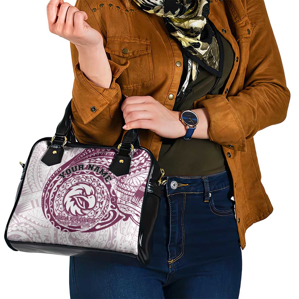 Personalized Manly Warringah Sea Eagles Shoulder Handbag Polynesian Tribal Chest and Sleeve Tattoo