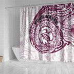 Personalized Manly Warringah Sea Eagles Shower Curtain Polynesian Tribal Chest and Sleeve Tattoo