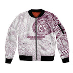 Personalized Manly Warringah Sea Eagles Sleeve Zip Bomber Jacket Polynesian Tribal Chest and Sleeve Tattoo