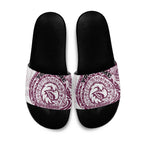 Personalized Manly Warringah Sea Eagles Slide Sandals Polynesian Tribal Chest and Sleeve Tattoo